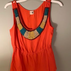 Edme & Esyllte (Anthro) Coral Beaded Tank